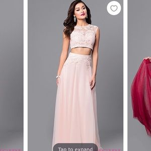 Long Tulle 2 piece Prom Dress